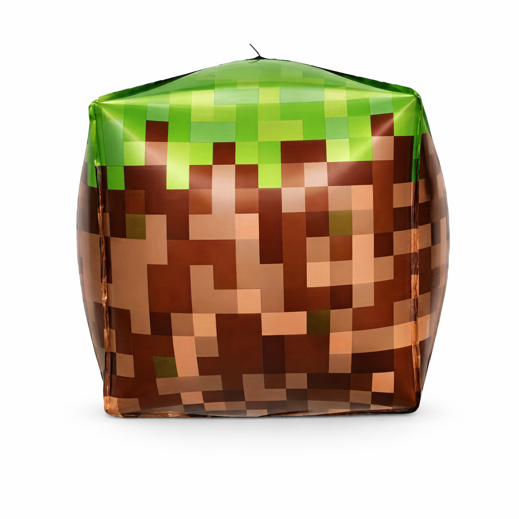 15" 4D Pixel Cube Foil Balloon (FLAT)